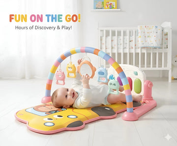 Tongxin Interactive Baby Gym Play Mat with Kick & Play Piano Baby Play Mat  (Yellow, 75 x 52 x 39 cm)