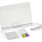 LED drawing board with USB cable and fluorescent markers - flat view