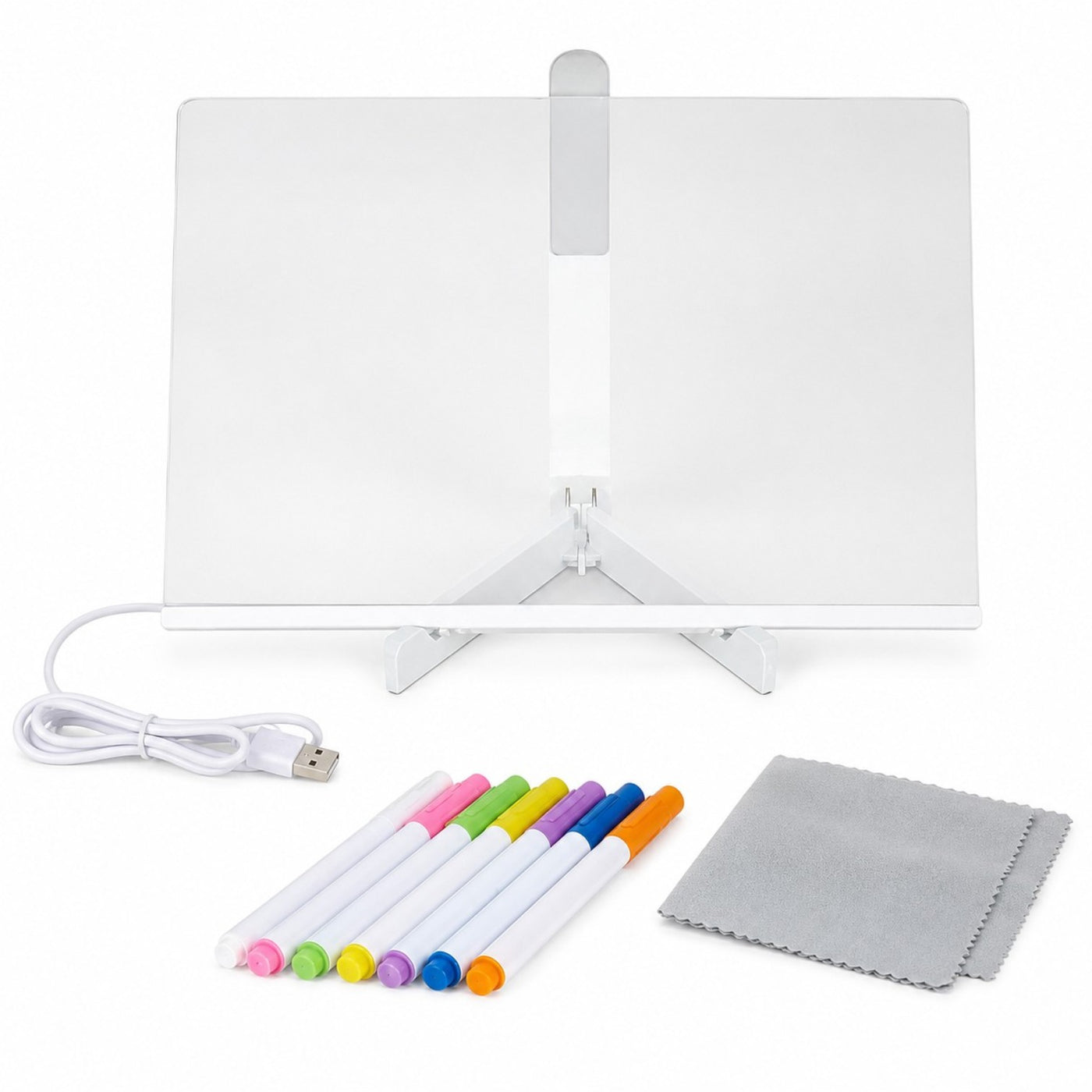 Colorful Acrylic LED Light Writing Tablet - 30 × 20 cm Reusable Message Board - USB Powered | LED Drawing & Memo Board
