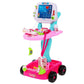 Medical Kit Toy Cart with Stethoscope and Toy Accessories