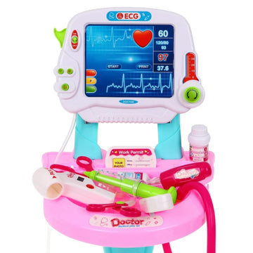 Medical Kit Toy Cart with Stethoscope and Toy Accessories