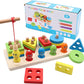 Wooden Montessori Magnet Fishing & Puzzle