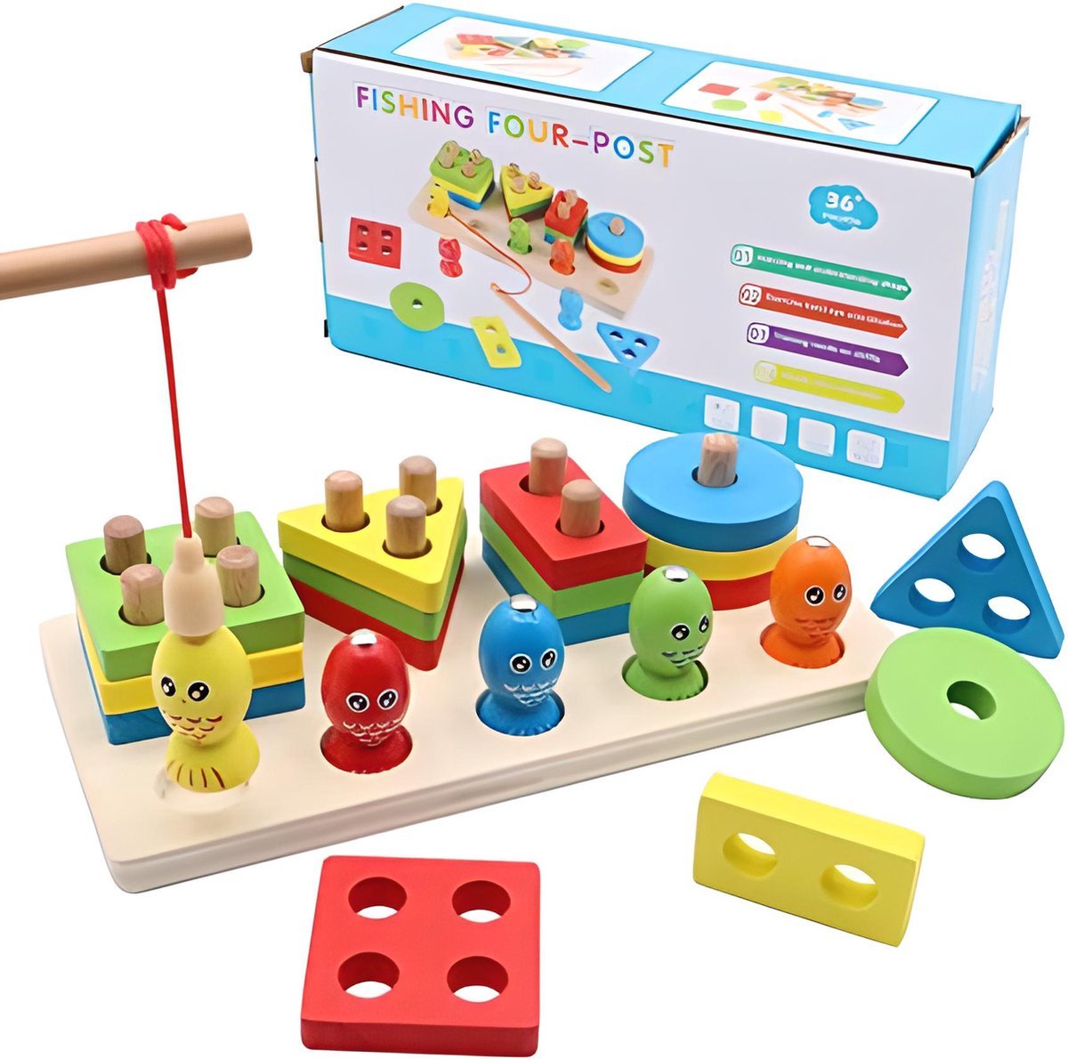Wooden Montessori Magnet Fishing & Puzzle